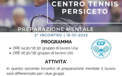 MENTAL COACH: Secondo INCONTRO PER GLI UNDER DEL CTP Lunedì 16 Gennaio BY MIRCO OSSANI